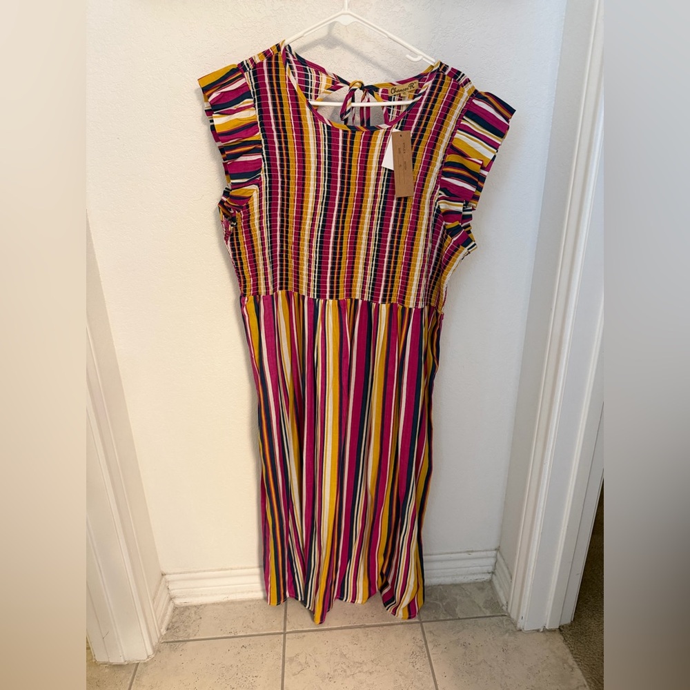 014 Striped Multicolor Dress